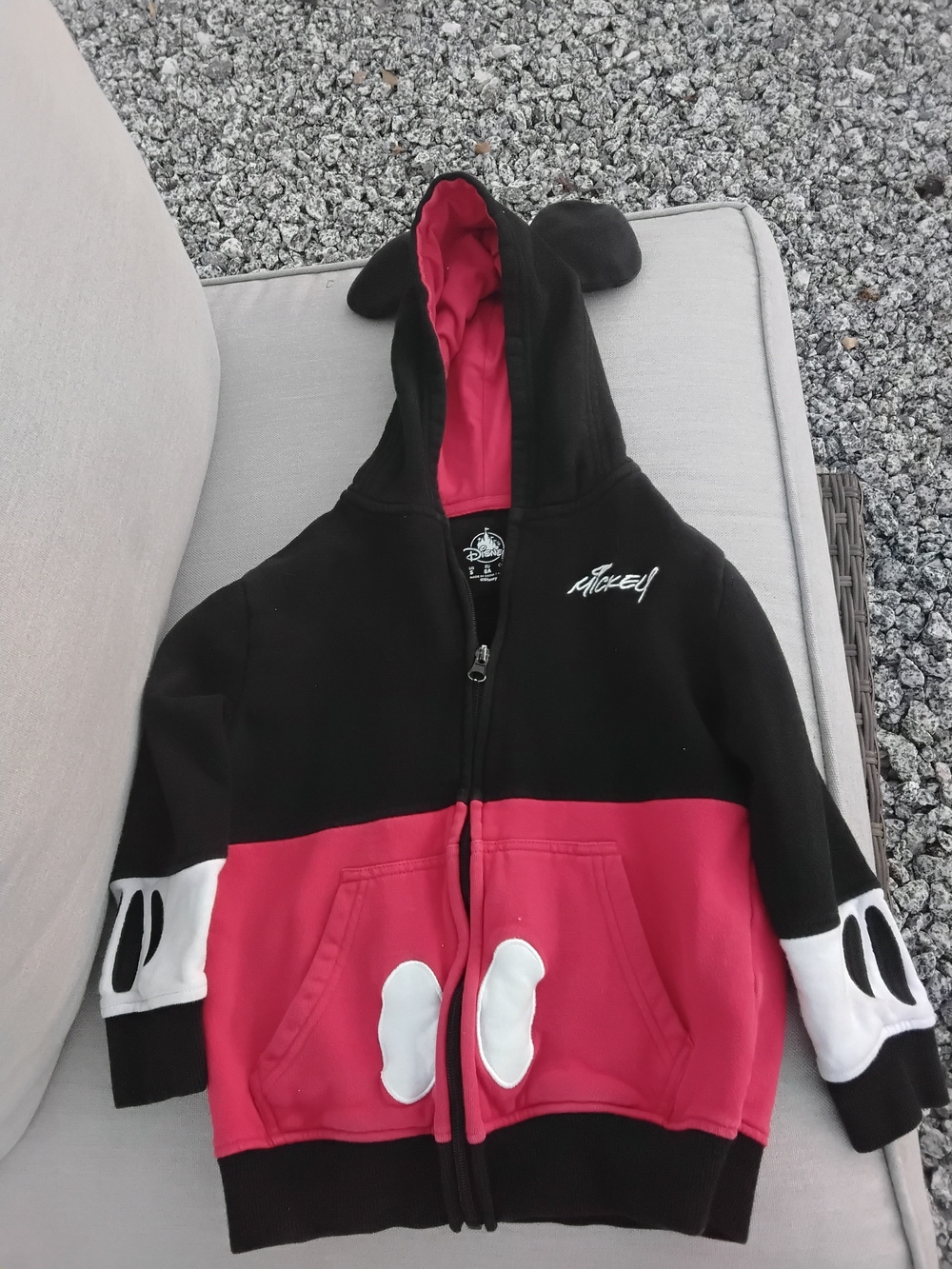 Disney Black & Red Mickey Mouse Hooded Zip Jacket